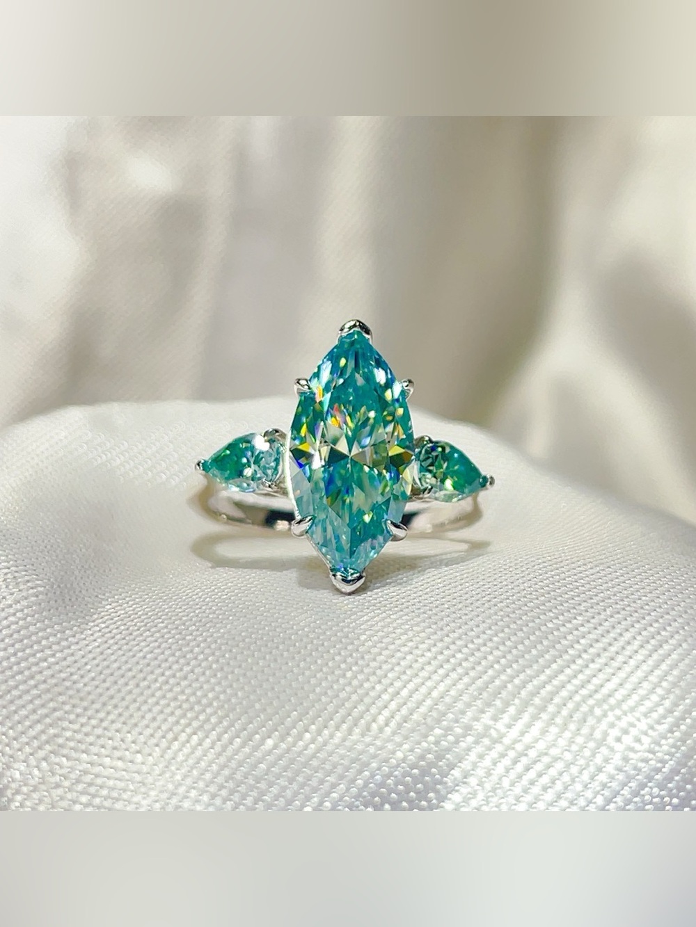 6 Carat 925 Sterling Silver Moissanite Ring